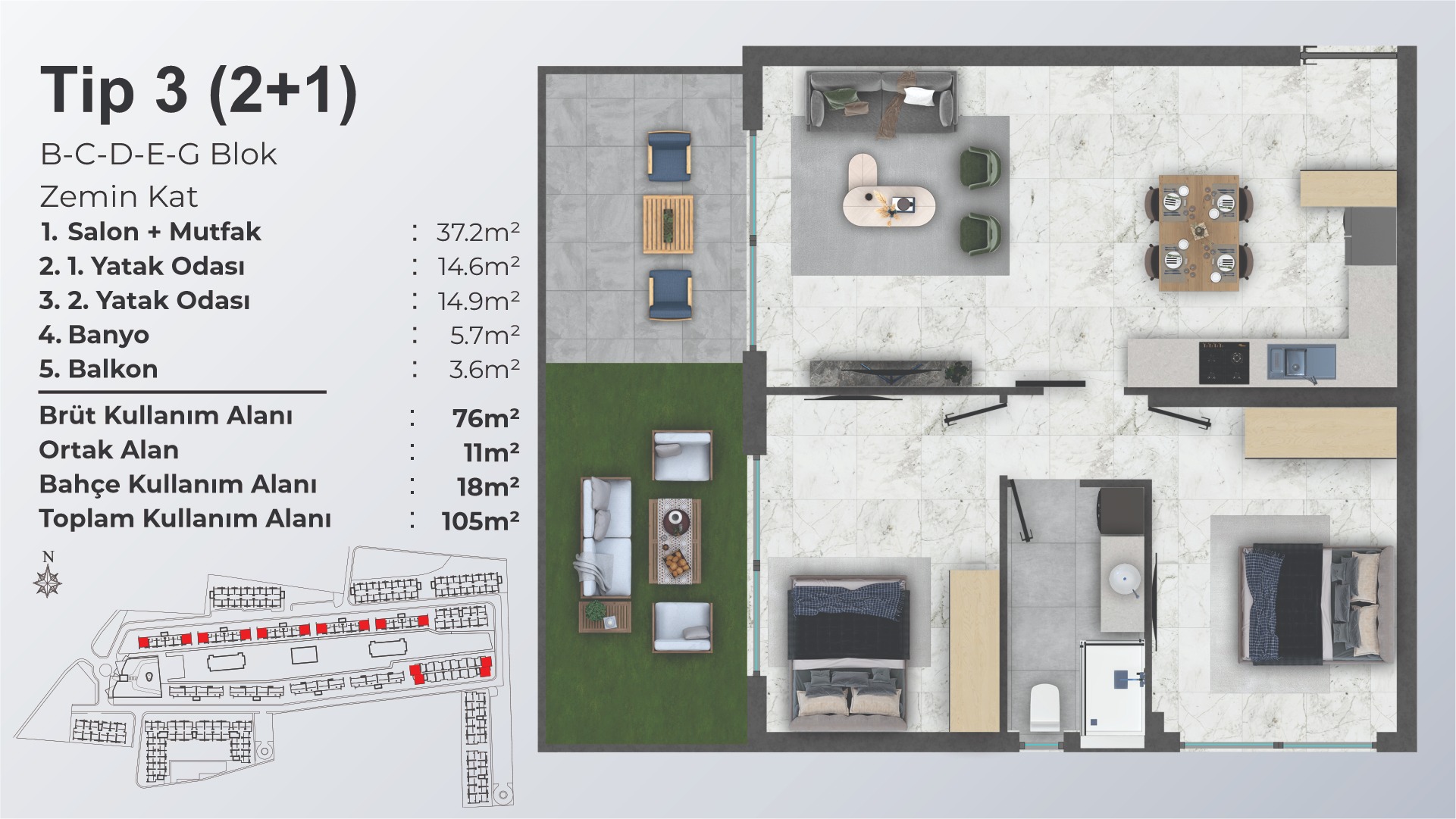 2 Schlafzimmer 2+1 - frontend.project_detail.floor_plan