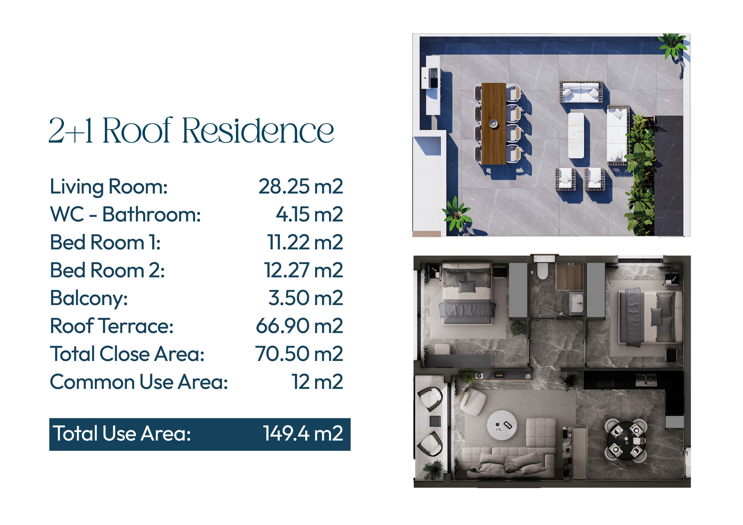 Lagoon Verde 2+1 Dachresidenz - frontend.project_detail.floor_plan