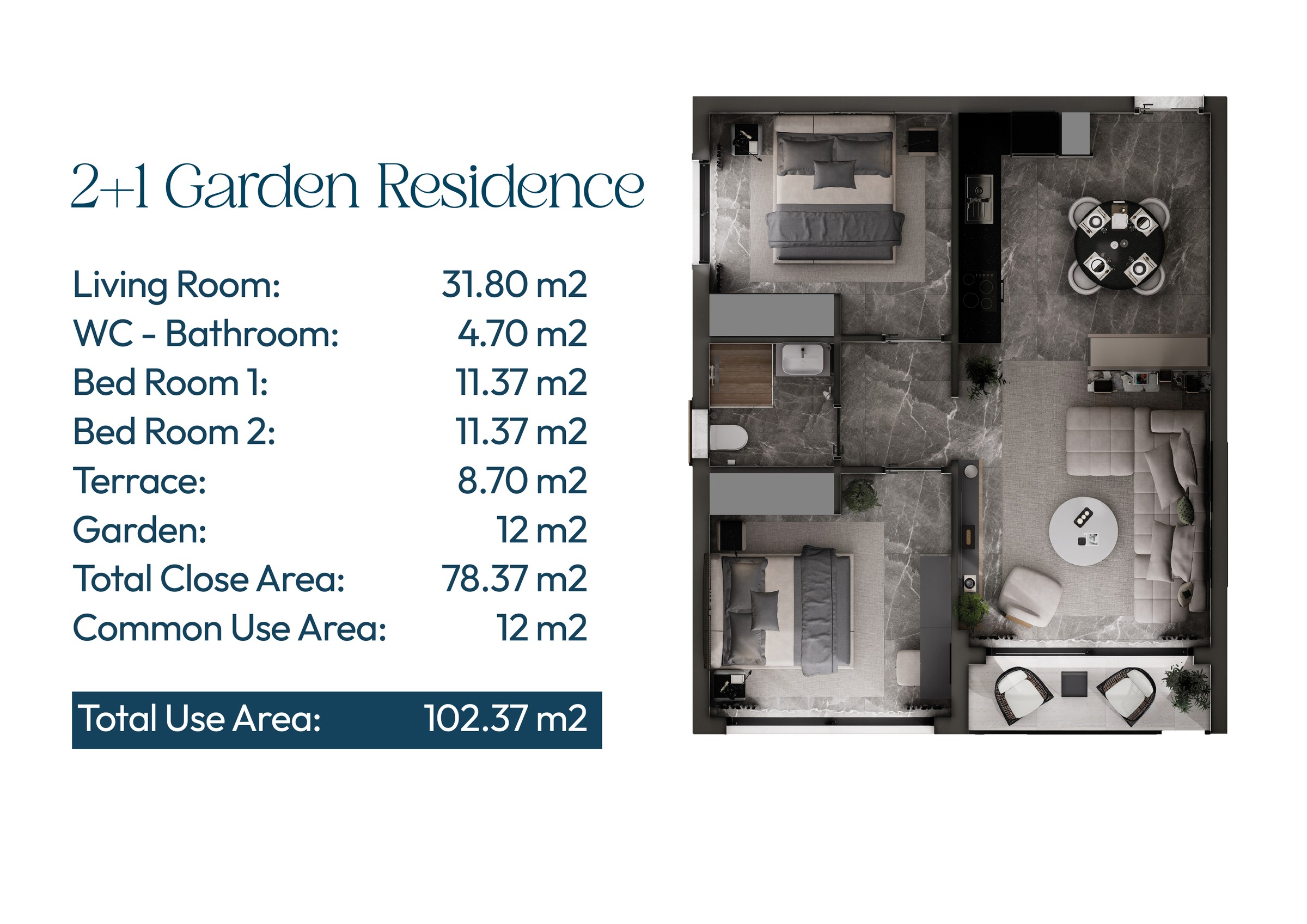 Lagoon Verde 2+1 Gartenresidenz - frontend.project_detail.floor_plan