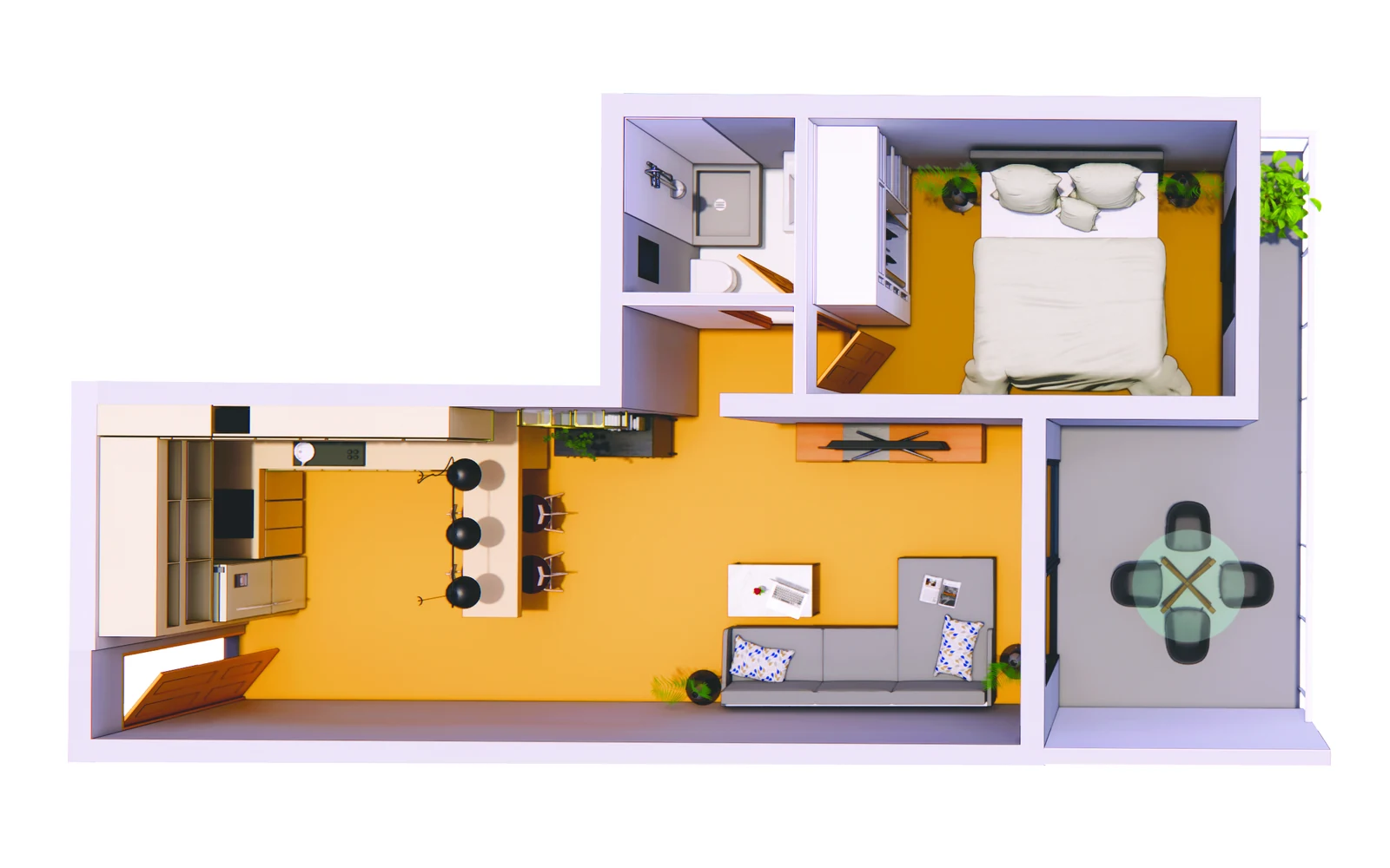1+1 Wohnung — Grundriss C1 - frontend.project_detail.floor_plan