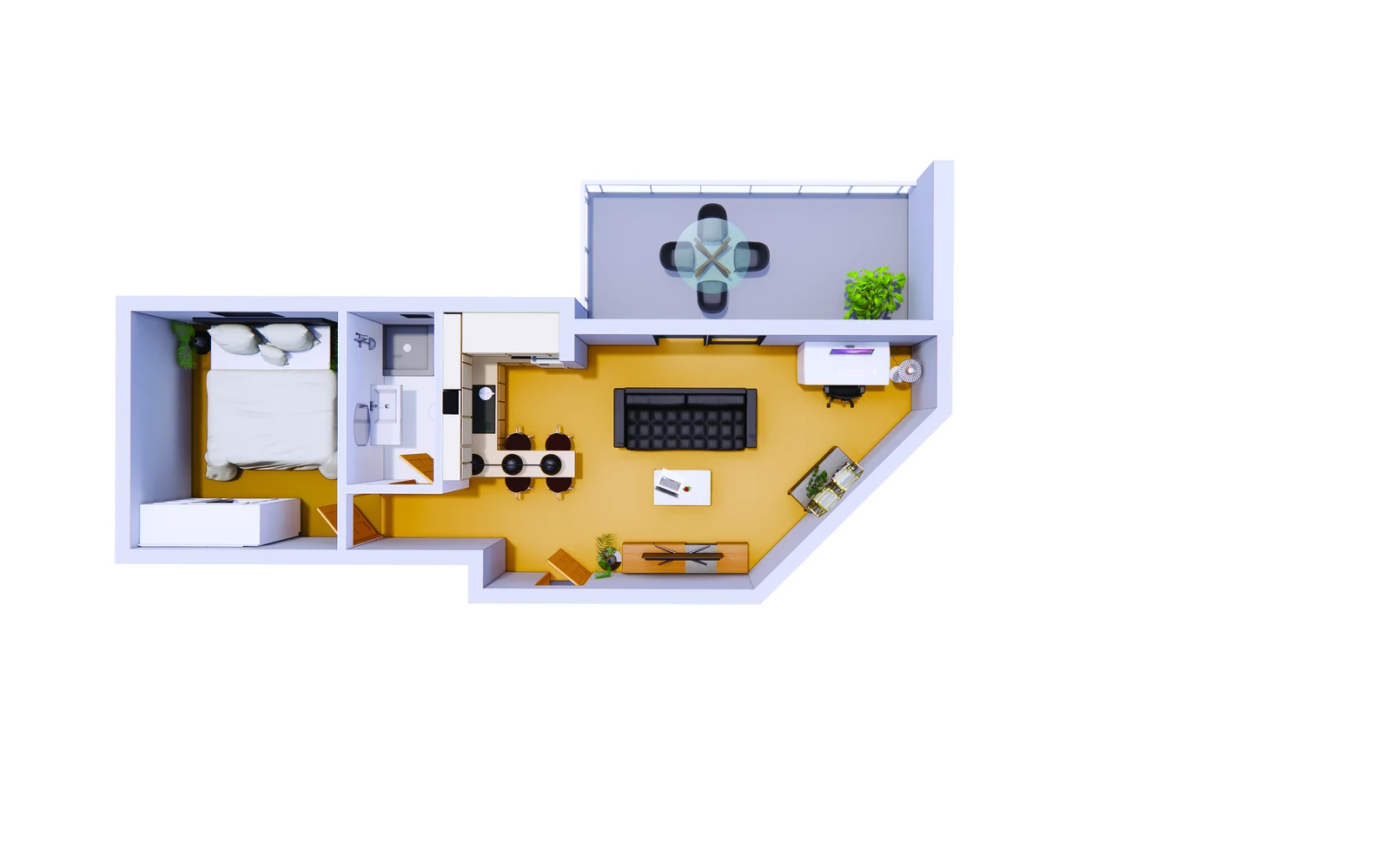 1+1 Wohnung — Grundriss R0 - frontend.project_detail.floor_plan