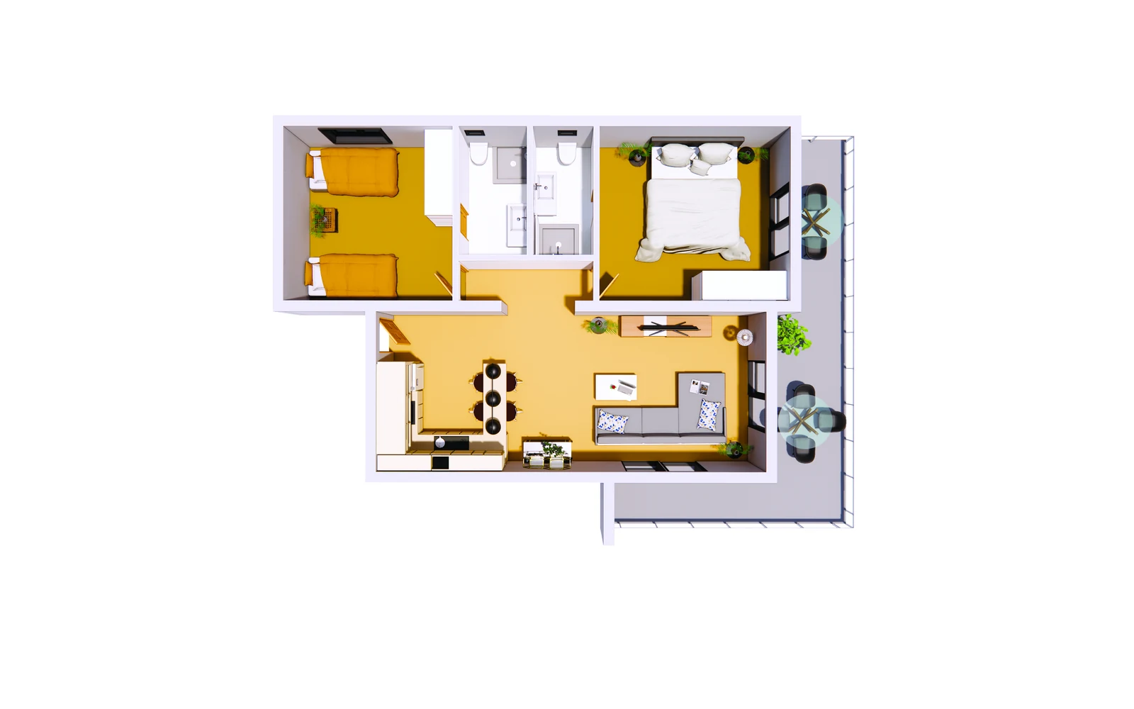 2+1 Wohnung — Grundriss L3 - frontend.project_detail.floor_plan