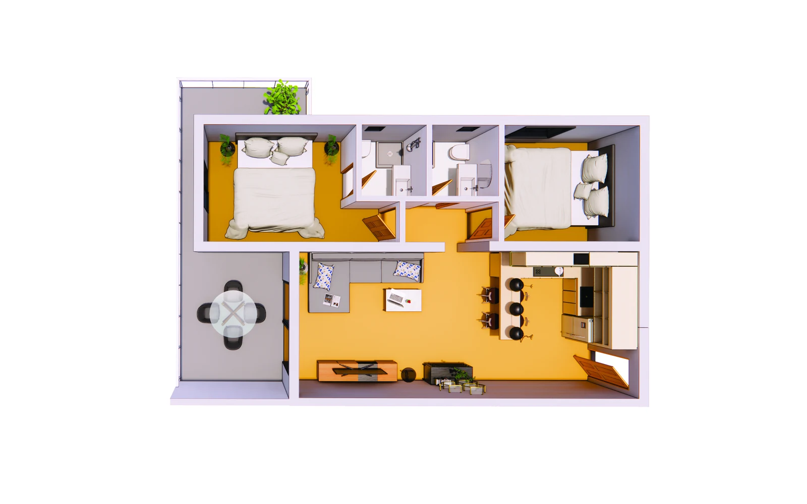 2+1 Wohnung — Grundriss R2 - frontend.project_detail.floor_plan