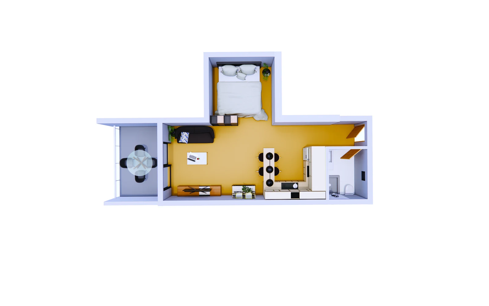 Studio mit Nische - frontend.project_detail.floor_plan