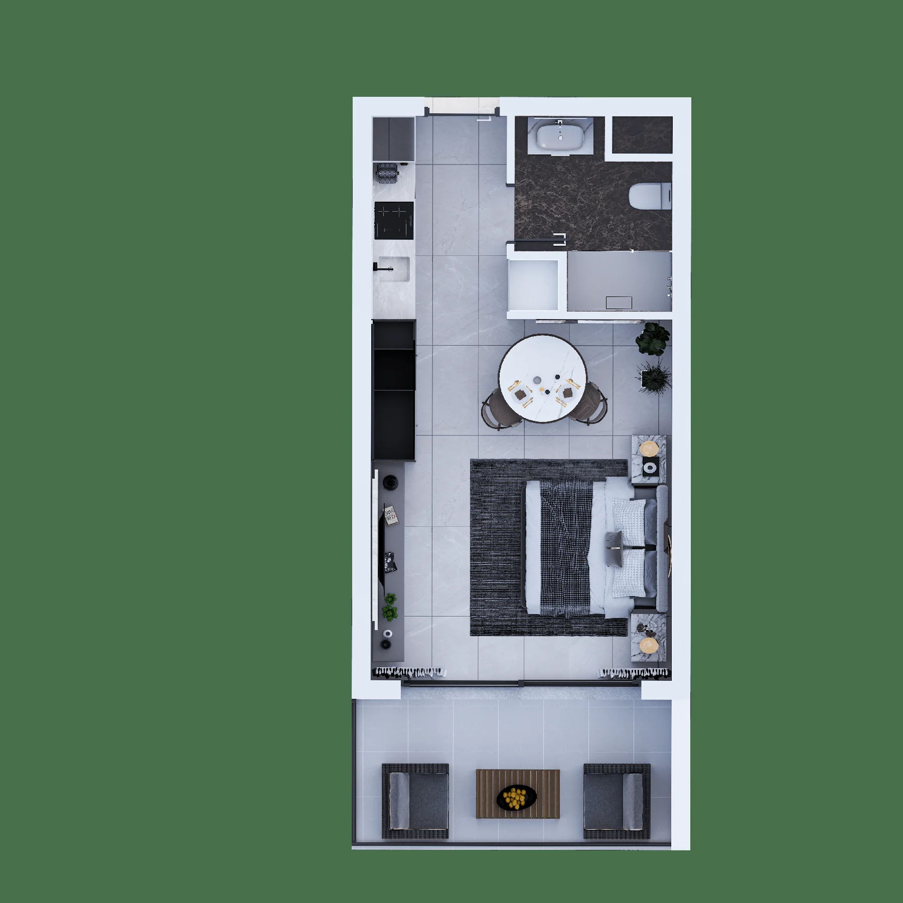D-Point Studio 1+0 - frontend.project_detail.floor_plan