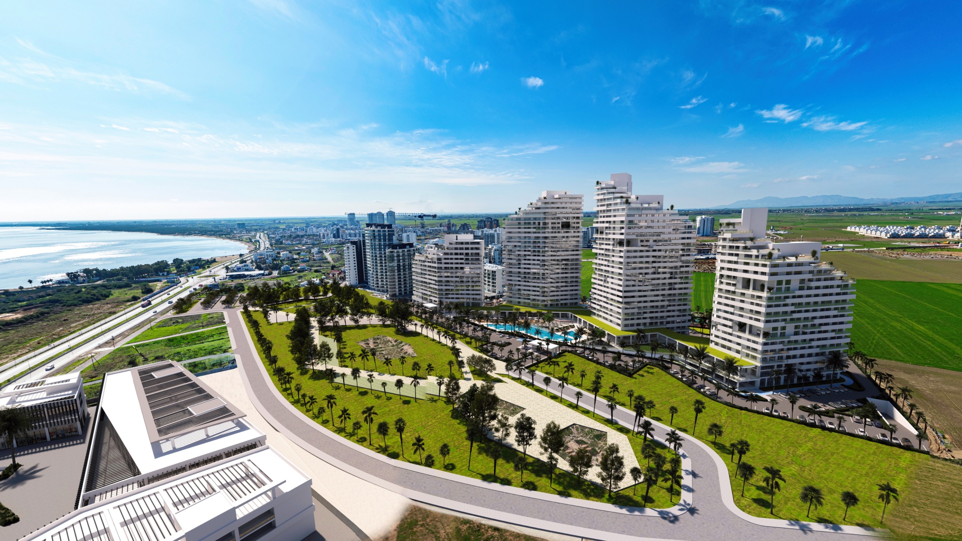 Querencia Long Beach blok ve peyzaj görünümü