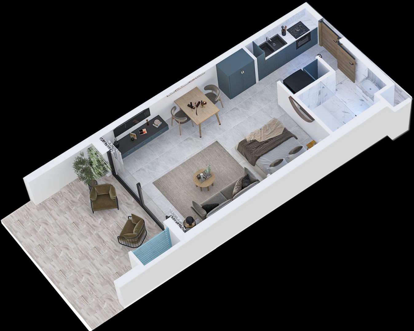 Habitat Premium Studio mit Garten - frontend.project_detail.floor_plan