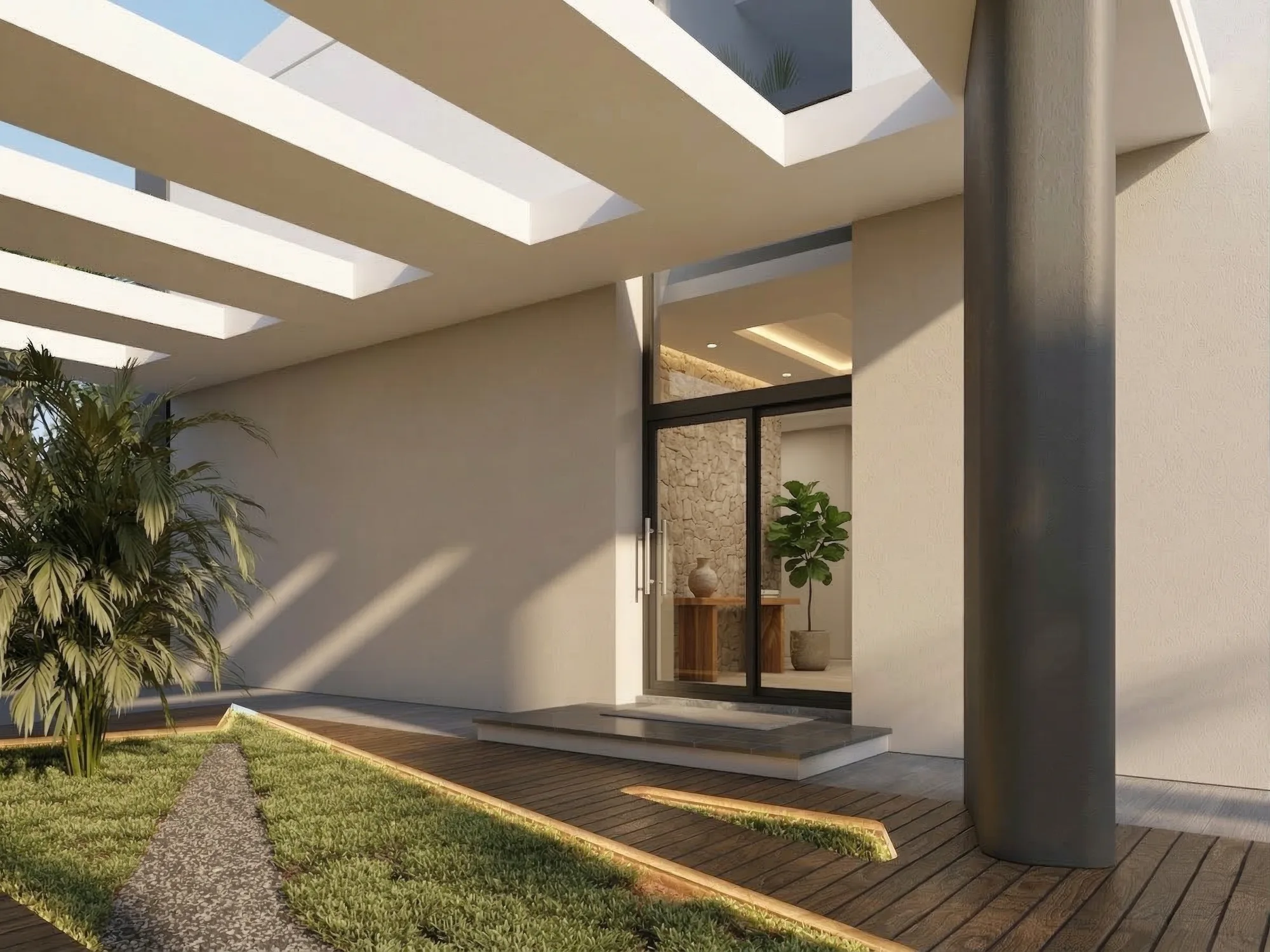 Palmora Cyprus – dış cephe ve ortak alan renderı