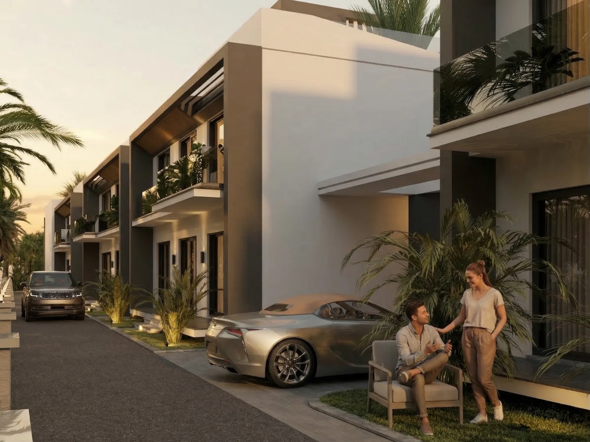 Palmora Cyprus – dış cephe ve ortak alan renderı