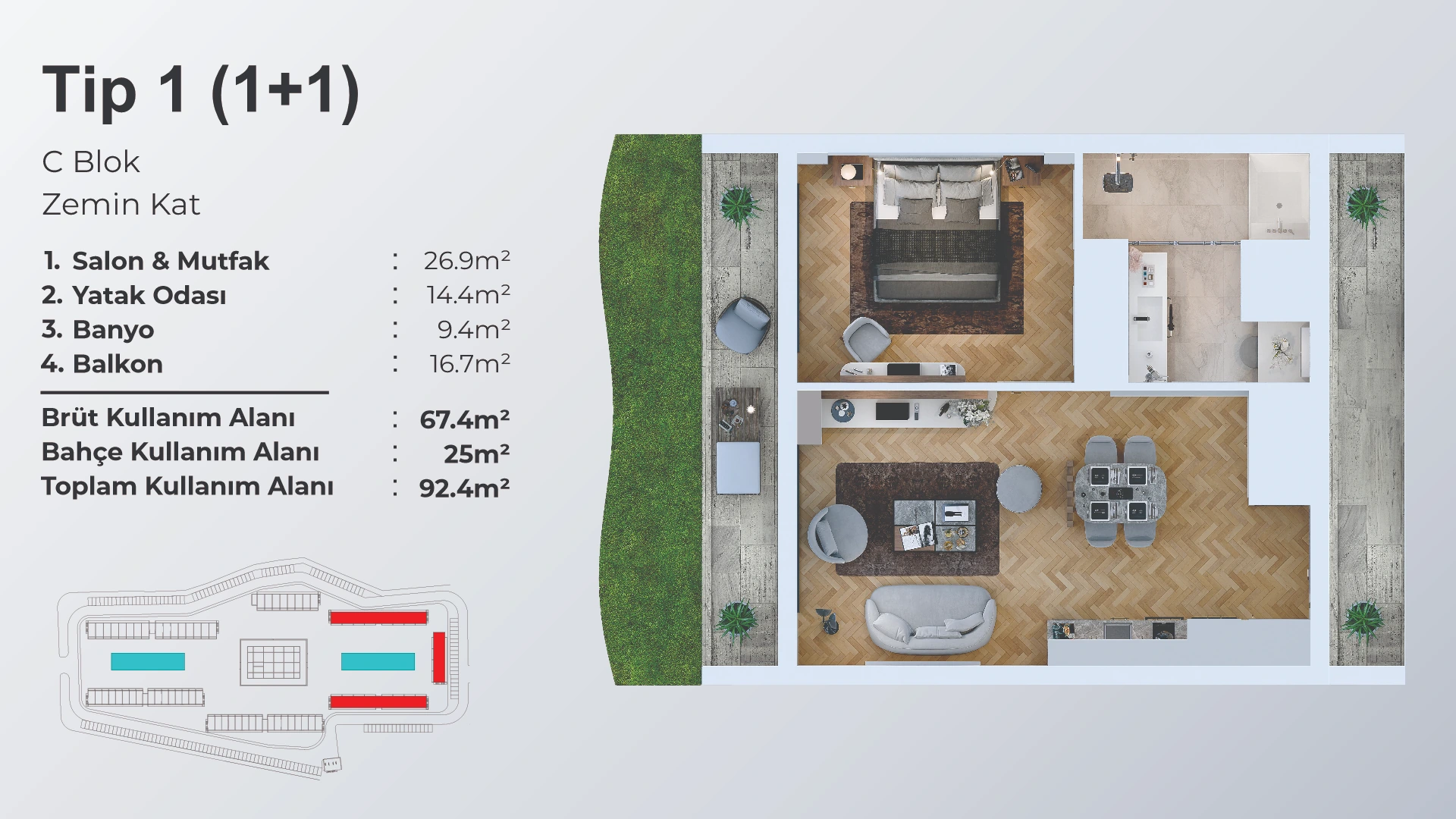 1 Schlafzimmer Typ 1 – C Erdgeschoss - frontend.project_detail.floor_plan