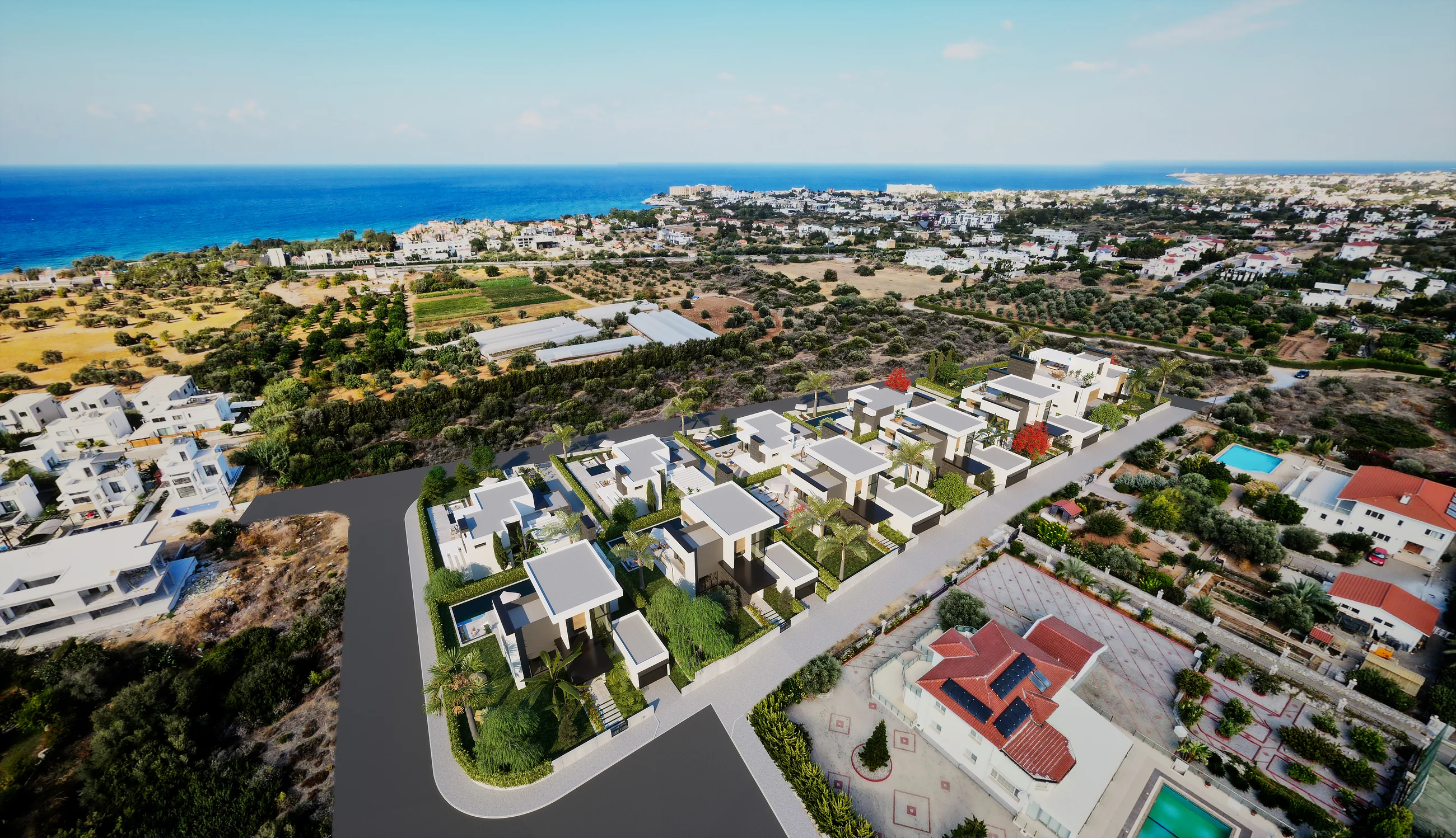 Tilia Luxury Villas Edremit yerleşimi ve deniz manzarası